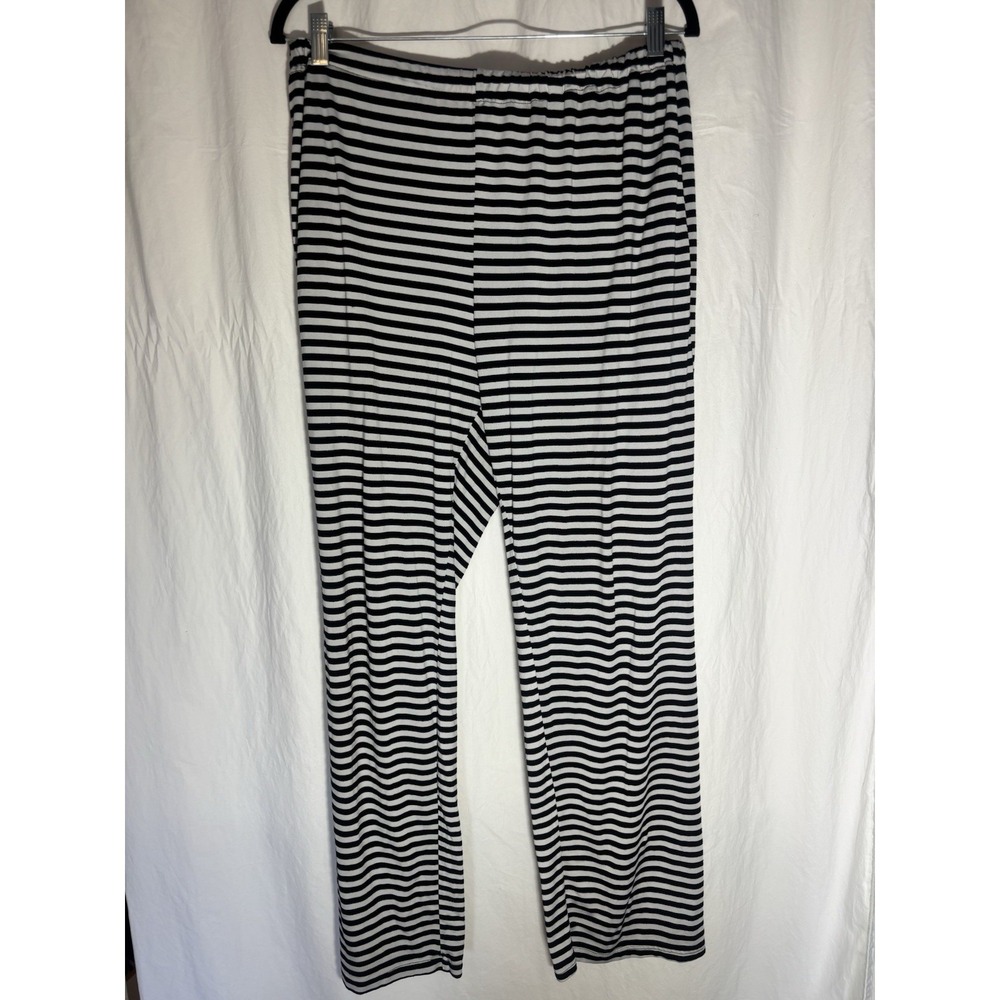 ECOUAER PJ Bottoms White Black Stripes Pants Size Large M22